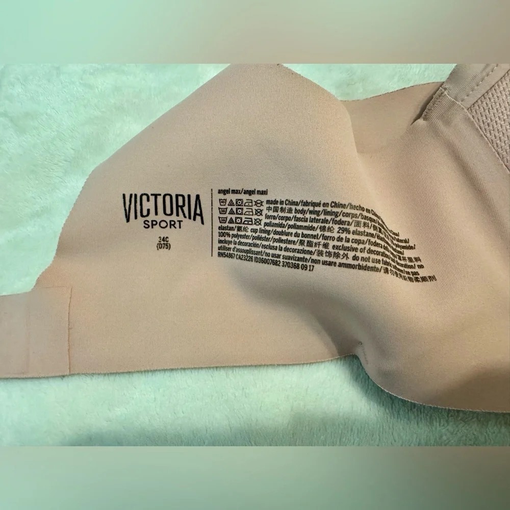 Victorias Secret Sport Angel Max Support Sports Bra light pink 34C - Picture 3 of 8